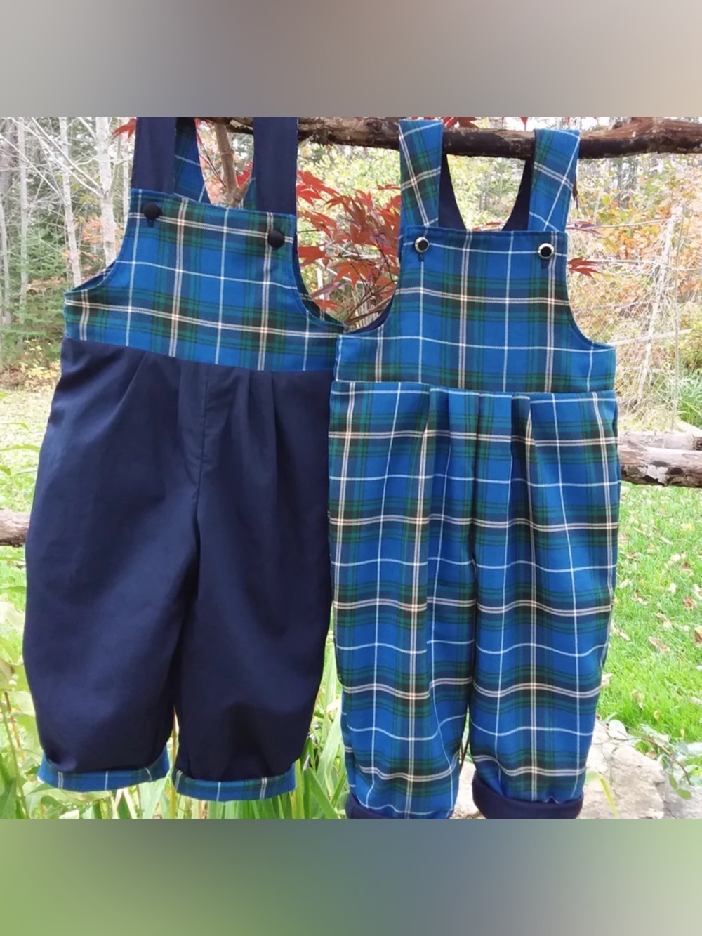 Blue & Green Nova Scotia Tartan Reversible Coverall - children’s size 2-4 years
